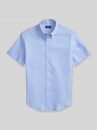 Polo Ralph Lauren Regular Fit Leinenhemd mit Button-Down-Kragen in Bleu, Gr&ouml;&szlig;e XXL