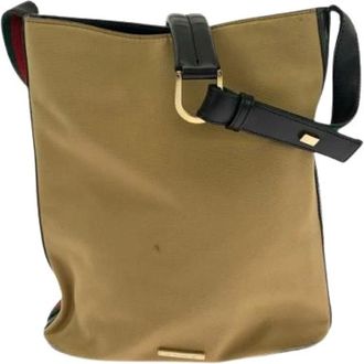 Gucci Pre-owned Cross Body Bags, female, Brown, Size: ONE SIZE Pre-owned Canvas Crossbody Bag
