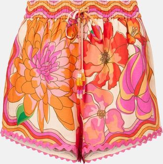Farm Rio Shorts in misto lino con stampa floreale
