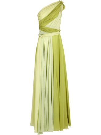 Giambattista Valli one-shoulder dress - women - Silk - 38 - Green