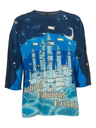 Dolce & Gabbana T-shirt in seta - Blu