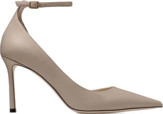Jimmy Choo London 85 mm Leona pumps met enkelbandje - Beige