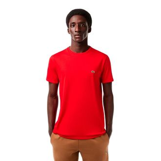 Lacoste T-Shirts, male, Red, Size: XL Cotton T-Shirt