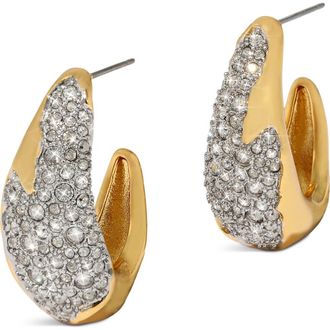 Alexis Bittar Solanales Pavé Crystal Chunky Hoop Earrings in Gold Crystals at Nordstrom Rack