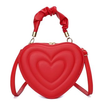 Generic Women Heart Shape Clutch Purse Large Capacity Shoulder Bag Stylish PU Casual Crossbody Handbags Cute with Strap for Shopping Work Daily Use Tote Purse