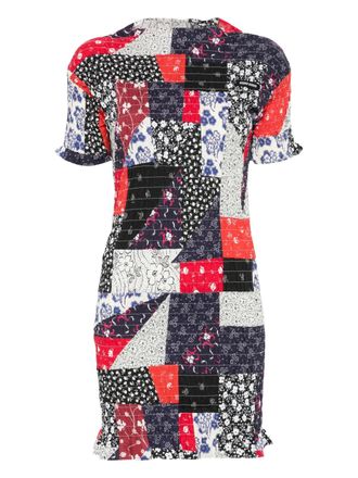 Miu Miu patchwork mini dress - Blue
