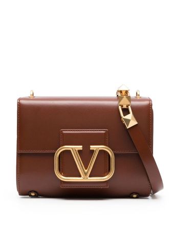 Valentino Garavani Leren schoudertas - Bruin