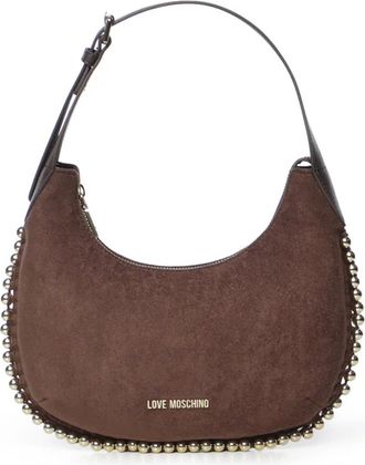 Love Moschino Schoudertas met Logo Lettering - Dames - Tassen - Bruin - Maat: ONE Size Zijde