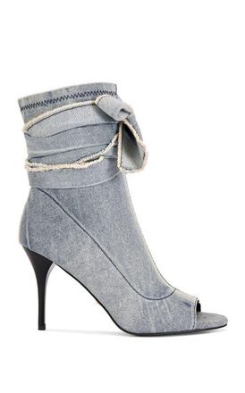 Azalea Wang Karter Stiletto Bootie in Denim at Nordstrom, Size 8.5
