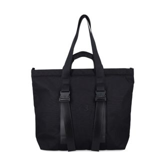 Yohji Yamamoto Tassen, Heren, Zwart, ONE Size, Zwart Leren Gesp Bovenhandvatten