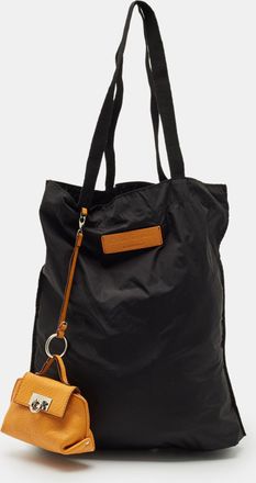 Ferragamo Black Nylon Tote