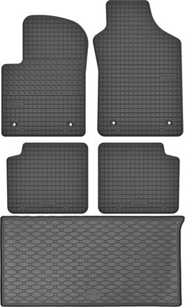 OEM Juego De Alfombrillas De Goma Para Fiat 500 Hatchback De 2007 + Alfombrilla Para El Maletero