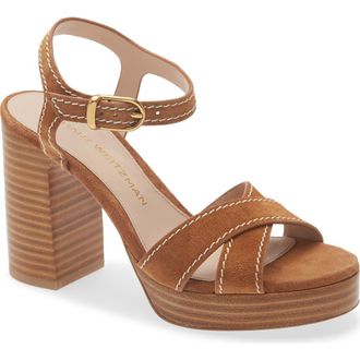 Stuart Weitzman Dayna Platform Sandal in Doe at Nordstrom, Size 10.5