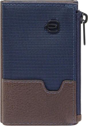 Piquadro Pop-up Wallet met Geldvak - Heren - Portefeuilles - Blauw - ONE Size - Leer - Accessoires