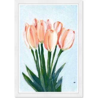 Wynwood Studio Eight Tulips Framed Wall Art in Orange at Nordstrom Rack