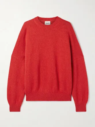 Khaite Pullover Oversize In Cashmere Margaux - Rosso