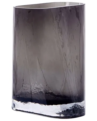 Beliani Vaso Da Tavolo In Vetro Grigio Scuro 20 Cm Mitata