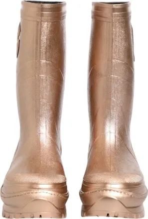 Dolce & Gabbana Womens Rose Gold Rubber Pull On Rain Boots Shoes