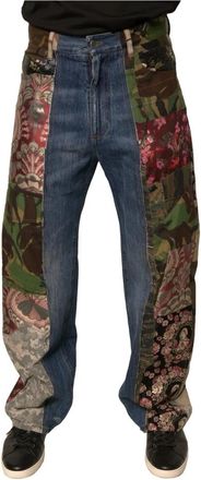 Dolce & Gabbana Patchwork Straight Denim Jeans - Heren - Regular Fit Jeans - Veelkleurig - XS - Denim - Jeans