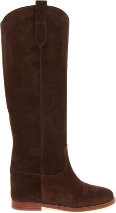 Via Roma 15 Stivale Ricami - female - Via Roma 15 - Cowboy & Biker Boots - Brown - 4 1/2 UK - Shoes