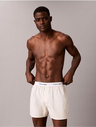 Calvin Klein Mens Cotton Poplin Boxer - White - XL