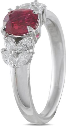 Luxury Bazaar Anello con diamanti e rubino - Argento