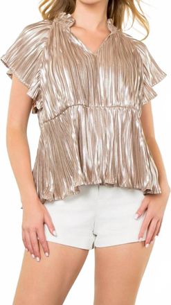 THML Clothing Lightweight Peplum Top In Gold