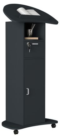 ebuy24 Consola De Altavoz M&oacute;vil Vcm Wood Dimensiones Aprox. Al. 110 A 120 Cm X An. 56 Cm X P. 37 Cm Desplazable Con Caj&oacute;n Escritorio De Pie Mesa De Pie Con P