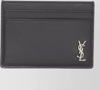 Saint Laurent tiny cassandre calfskin leather cardholder