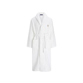 Polo Ralph Lauren Robes, male, White, Size: L/XL Cotton Terry Long Robe
