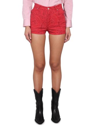 Etro Red Paisley Shorts