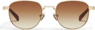 Quay Born Ready 52mm Round Sunglasses in Gold/Sepia at Nordstrom