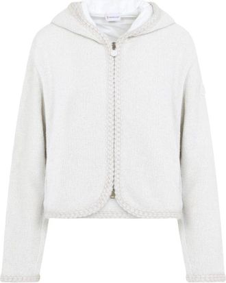 Moncler Zip Up Vest - Dames - Vesten - Wit - XS - Katoen - Truien & Vesten