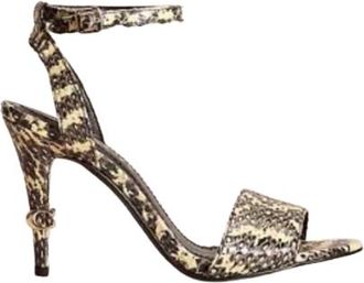 Coach Snakeskin Print Heeled Sandals Size 39
