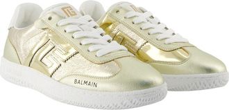 Balmain Womens Swan Sneaker Gold Calfskin