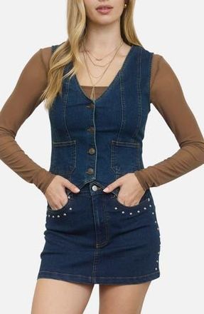 Blu Pepper Denim Vest in Dark Denim at Nordstrom Rack, Size Medium