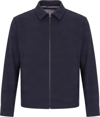 HUGO BOSS Licht Jack - Heren - Zomerjassen - Blauw - M - Wol - Jassen