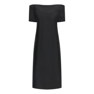 Jil Sander Jurk met off-shoulder halslijn - Dames - Jurken - Zwart - Maat: XS Zijde