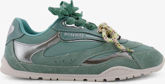 Pinko Sneakers Yulia in suede con inserti in nylon - PINKO - gender_Woman
