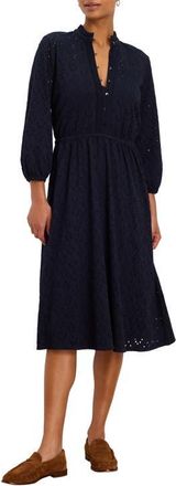 Nic+Zoe High Tea Knit Eyelet Midi Dress in Dark Indigo at Nordstrom, Size Xx-Large
