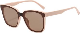 Generic Womens Large Frame Outdoor Sunglasses Mens Vacation Party Beach Sun Glasses(Beige)