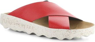 FLY London Cross Slide Sandal in Burnt Red at Nordstrom, Size 10-10.5Us
