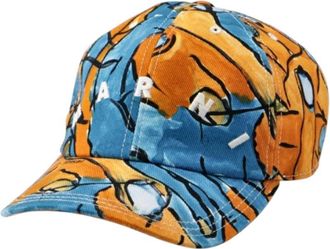 Marni Orange Blue Logo Baseball Hat