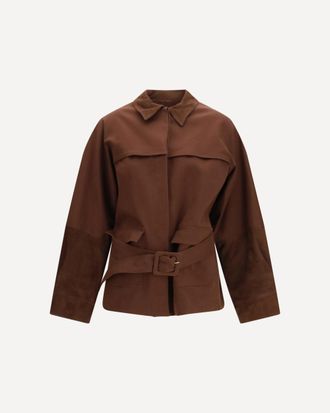 Fabiana Filippi Short Jacket with belt and suede details Female 42