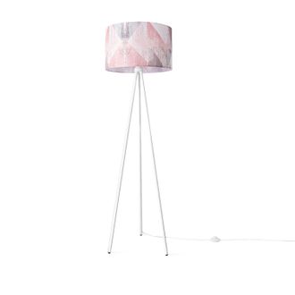 Paco Home Paco Home - Luminaria De Pie Sal&oacute;n Dormitorio E27 Brillante Color Pastel Vintage Multicolor (&oslash;455cm), L&aacute;mpara De Pie - Blanco