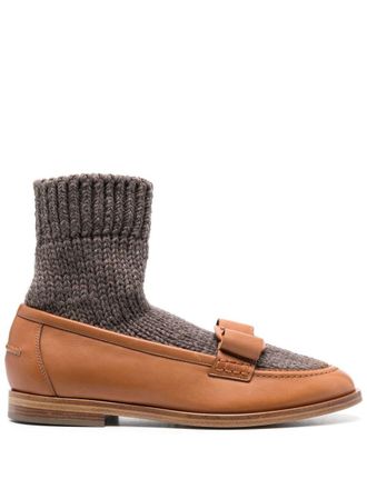 Ferragamo Mocassini Viva con fiocco Vara - Marrone