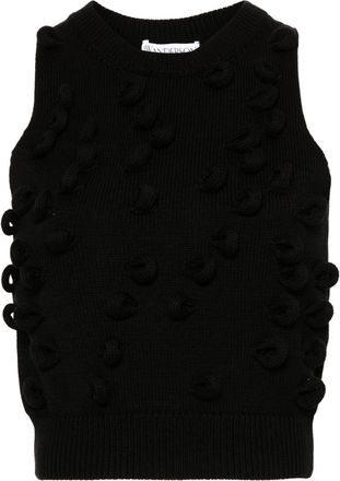 J.W.Anderson loop-detailing knitted tank top - women - Polyester/Cotton - M - Black