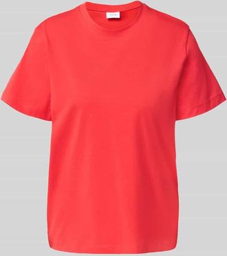Vila T-Shirt mit geripptem Rundhalsausschnitt Modell NORA in Rot, Gr&ouml;&szlig;e XL