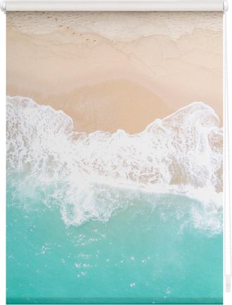 Lichtblick Original Seitenzugrollo »Rollo Klemmfix, ohne Bohren, blickdicht, The Beach - Türkis Beige« blickdicht Blendschutz Sichtschutz freihängend