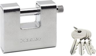 No Brand No Brand - Master Lock 680eurd Lucchetto Rettangolare In Zinco A Chiave, Grigio, 8 X 9,5 X 2,9 Cm